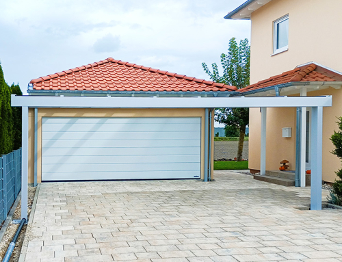 Carport mit minimalem Gefälle